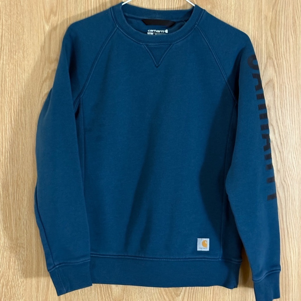 Carhartt Dark Teal Blue Relaxed Fit Crewneck Sweatshirt
